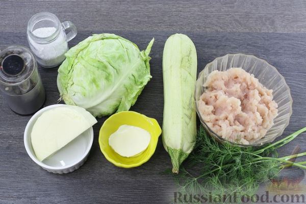 Куриные котлеты с кабачком и капустой, на пару