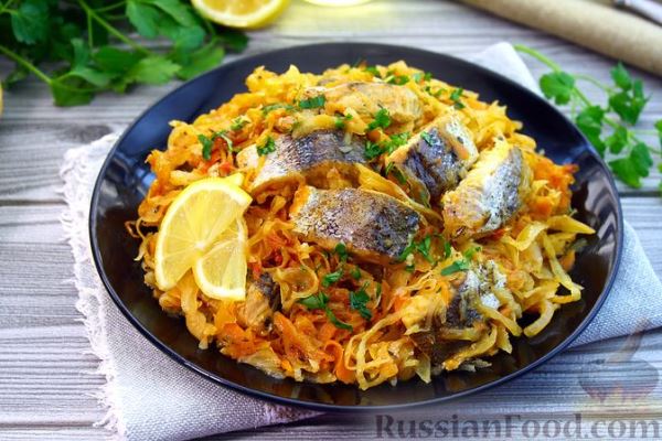 Рыба, запечённая с капустой