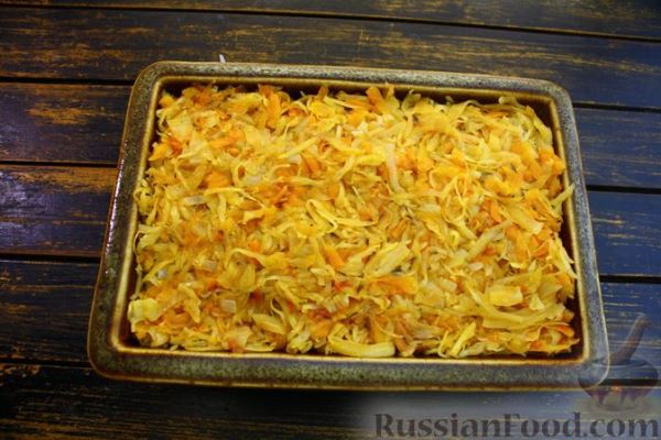 Рыба, запечённая с капустой